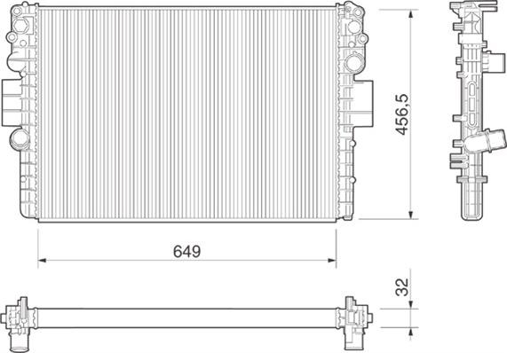 Magneti Marelli 350213016000 - Радиатор, охлаждение двигателя autosila-amz.com