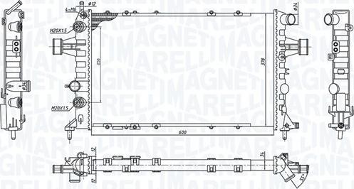 Magneti Marelli 350213194600 - Радиатор, охлаждение двигателя autosila-amz.com