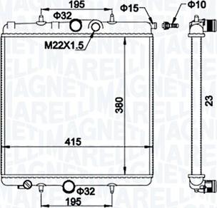 Magneti Marelli 350213194100 - Радиатор, охлаждение двигателя autosila-amz.com