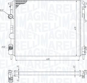 Magneti Marelli 350213195200 - Радиатор, охлаждение двигателя autosila-amz.com