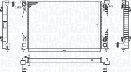 Magneti Marelli 350213196500 - Радиатор, охлаждение двигателя autosila-amz.com