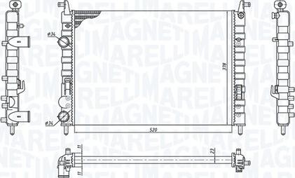 Magneti Marelli 350213196300 - Радиатор, охлаждение двигателя autosila-amz.com