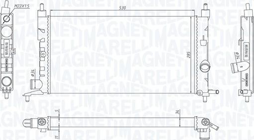 Magneti Marelli 350213190400 - Радиатор, охлаждение двигателя autosila-amz.com