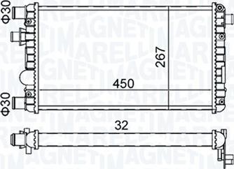 Magneti Marelli 350213191300 - Радиатор, охлаждение двигателя autosila-amz.com