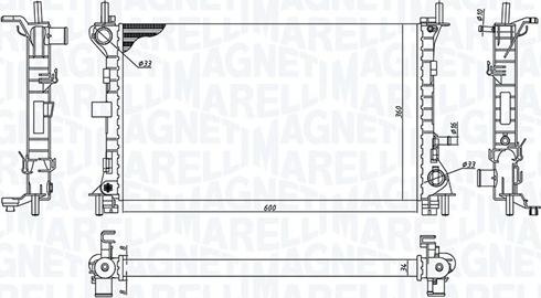 Magneti Marelli 350213198100 - Радиатор, охлаждение двигателя autosila-amz.com