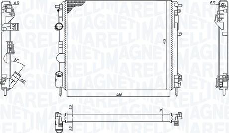 Magneti Marelli 350213192600 - Радиатор, охлаждение двигателя autosila-amz.com
