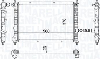 Magneti Marelli 350213192100 - Радиатор, охлаждение двигателя autosila-amz.com