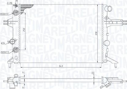 Magneti Marelli 350213192800 - Радиатор, охлаждение двигателя autosila-amz.com