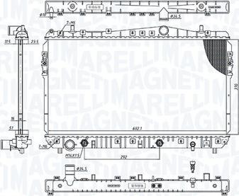 Magneti Marelli 350213197500 - Радиатор, охлаждение двигателя autosila-amz.com