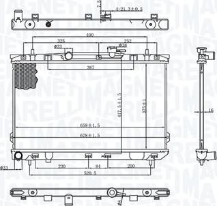 Magneti Marelli 350213197200 - Радиатор, охлаждение двигателя autosila-amz.com