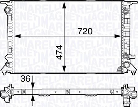 Magneti Marelli 350213141900 - Радиатор, охлаждение двигателя autosila-amz.com