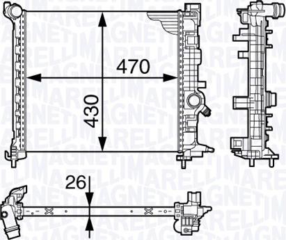 Magneti Marelli 350213143300 - Радиатор, охлаждение двигателя autosila-amz.com