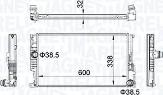 Magneti Marelli 350213159600 - Радиатор, охлаждение двигателя autosila-amz.com