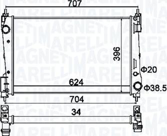 Magneti Marelli 350213151200 - Радиатор, охлаждение двигателя autosila-amz.com