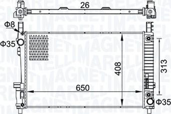 Magneti Marelli 350213151700 - Радиатор, охлаждение двигателя autosila-amz.com