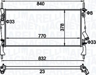 Magneti Marelli 350213158900 - Радиатор, охлаждение двигателя autosila-amz.com