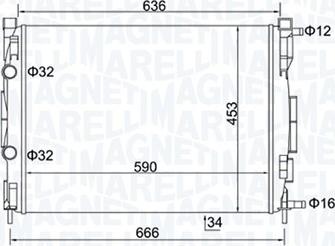 Magneti Marelli 350213153500 - Радиатор, охлаждение двигателя autosila-amz.com