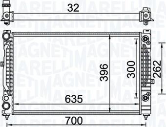 Magneti Marelli 350213157600 - Радиатор, охлаждение двигателя autosila-amz.com