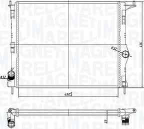 Magneti Marelli 350213165900 - Радиатор, охлаждение двигателя autosila-amz.com