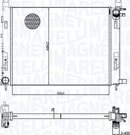 Magneti Marelli 350213165100 - Радиатор, охлаждение двигателя autosila-amz.com