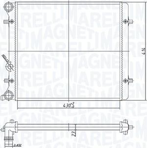 Magneti Marelli 350213166700 - Радиатор, охлаждение двигателя autosila-amz.com