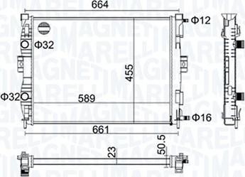 Magneti Marelli 350213160600 - Радиатор, охлаждение двигателя autosila-amz.com