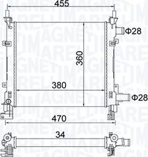 Magneti Marelli 350213161900 - Радиатор, охлаждение двигателя autosila-amz.com