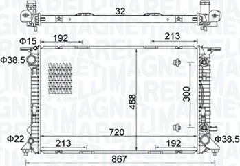 Magneti Marelli 350213161800 - Радиатор, охлаждение двигателя autosila-amz.com