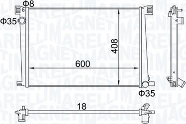 Magneti Marelli 350213168600 - Радиатор, охлаждение двигателя autosila-amz.com