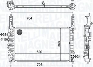 Magneti Marelli 350213162900 - Радиатор, охлаждение двигателя autosila-amz.com