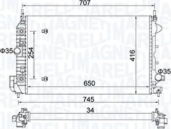 Magneti Marelli 350213162500 - Радиатор, охлаждение двигателя autosila-amz.com
