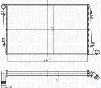 Magneti Marelli 350213167300 - Радиатор, охлаждение двигателя autosila-amz.com