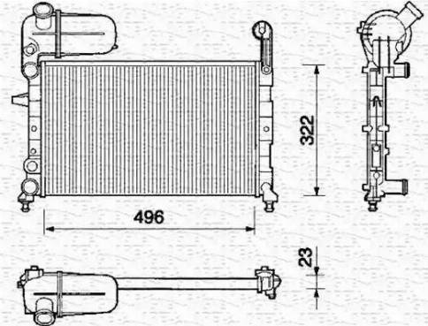 Magneti Marelli 350213105000 - Радиатор, охлаждение двигателя autosila-amz.com