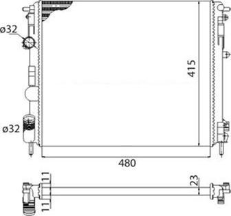 Magneti Marelli 350213103503 - Радиатор, охлаждение двигателя autosila-amz.com