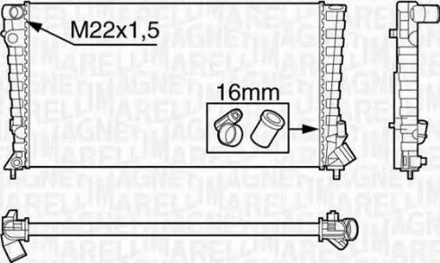 Magneti Marelli 350213118500 - Радиатор, охлаждение двигателя autosila-amz.com