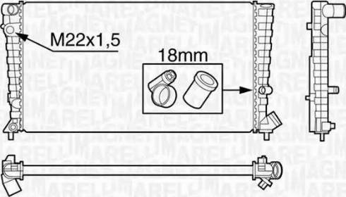 Magneti Marelli 350213118300 - Радиатор, охлаждение двигателя autosila-amz.com