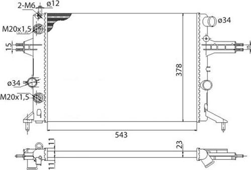 Magneti Marelli 350213112003 - Радиатор, охлаждение двигателя autosila-amz.com