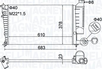 Magneti Marelli 350213189500 - Радиатор, охлаждение двигателя autosila-amz.com