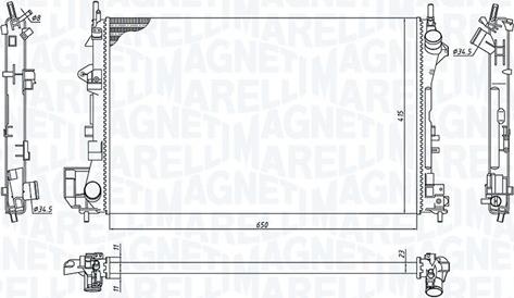 Magneti Marelli 350213185700 - Радиатор, охлаждение двигателя autosila-amz.com