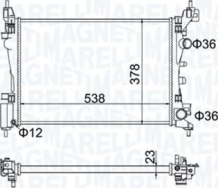 Magneti Marelli 350213186700 - Радиатор, охлаждение двигателя autosila-amz.com