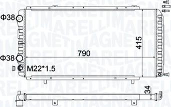 Magneti Marelli 350213180900 - Радиатор охлаждения ДВС Fiat Ducato 94 >, Ducato RUS +/- AC autosila-amz.com