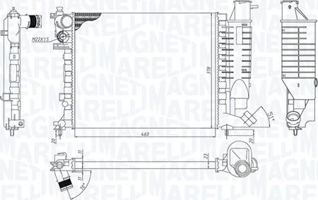 Magneti Marelli 350213188500 - Радиатор, охлаждение двигателя autosila-amz.com