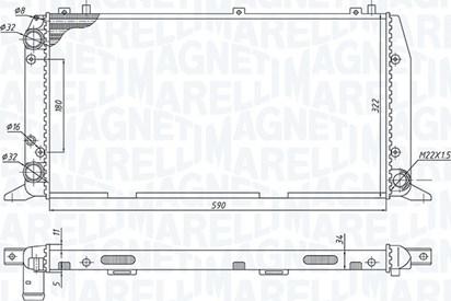 Magneti Marelli 350213188700 - Радиатор, охлаждение двигателя autosila-amz.com