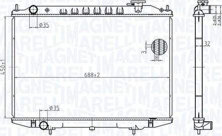 Magneti Marelli 350213183500 - Радиатор, охлаждение двигателя autosila-amz.com