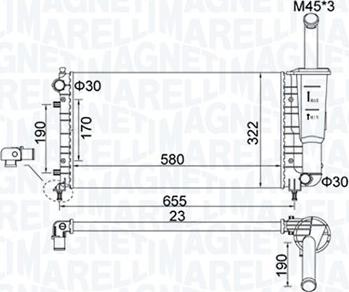 Magneti Marelli 350213183600 - Радиатор, охлаждение двигателя autosila-amz.com
