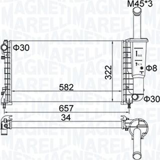 Magneti Marelli 350213183700 - Радиатор, охлаждение двигателя autosila-amz.com