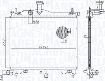 Magneti Marelli 350213182900 - Радиатор, охлаждение двигателя autosila-amz.com