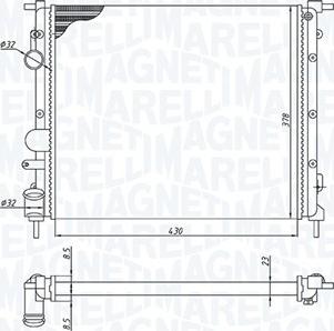 Magneti Marelli 350213187900 - Радиатор, охлаждение двигателя autosila-amz.com