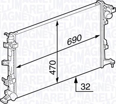 Magneti Marelli 350213139000 - Радиатор, охлаждение двигателя autosila-amz.com