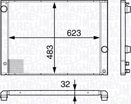 Magneti Marelli 350213139100 - Радиатор, охлаждение двигателя autosila-amz.com